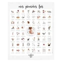 Affiche à Tamponner Atelier Oranger -Lilliputiens Soldes affiche mes premieres fois atelier oranger les petites dates OB