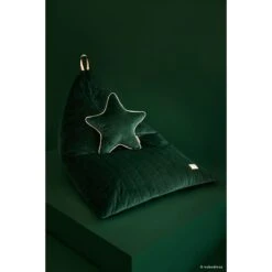 Coussin étoile Aristote Velvet Jungle Green -Lilliputiens Soldes aristote star velvet cushion 40x40 jungle green nobodinoz OD