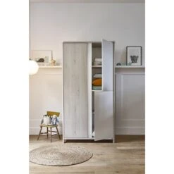 Armoire 3 Portes Sacha Pin Blanchi -Lilliputiens Soldes armoire 3 portes sacha l98 h185 p57 pin blanchi gautier meubles OC