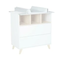 Chambre Duo Lit Bébé 70x140 Cm évolutif En Lit Enfant + Commode Avec Plan à Langer Loft White -Lilliputiens Soldes chambre duo lit convertible 140 x 70 cm commode avec plan a langer loft white quax OC
