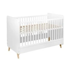 Chambre Duo Lit Bébé 70x140 Cm évolutif En Lit Enfant + Commode Avec Plan à Langer Loft White -Lilliputiens Soldes chambre duo lit convertible 140 x 70 cm commode avec plan a langer loft white quax OD