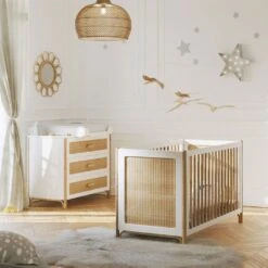 Chambre Duo Océania Neige Lit 60x120 Cm + Commode