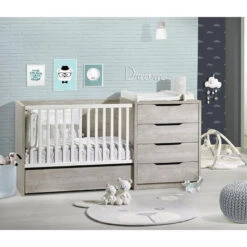 Chambre Duo Lit évolutif Bébé Combiné 60x120 Cm En 90x190 Cm + Armoire Loft Bois -Lilliputiens Soldes chambre lit combine armoire loft bois sauthon meubles OC