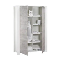 Chambre Duo Lit évolutif Bébé Combiné 60x120 Cm En 90x190 Cm + Armoire Loft Bois -Lilliputiens Soldes chambre lit combine armoire loft bois sauthon meubles OD