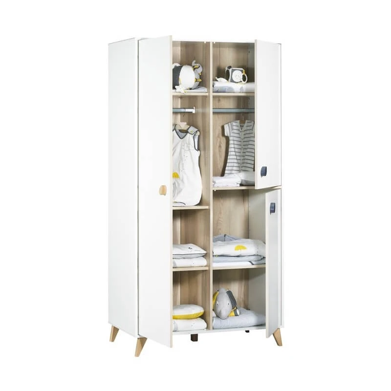 Chambre Duo Lit évolutif Bébé Combiné 60x120 Cm En 90x190 Cm + Armoire Oslo Goutte 4 Chambre Duo Lit évolutif Bébé Combiné 60x120 Cm En 90x190 Cm + Armoire Oslo Goutte – Image 4