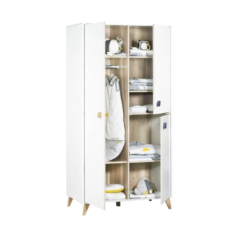 Chambre Duo Lit évolutif Bébé Combiné 60x120 Cm En 90x190 Cm + Armoire Oslo Goutte 7 Chambre Duo Lit évolutif Bébé Combiné 60x120 Cm En 90x190 Cm + Armoire Oslo Goutte – Image 7