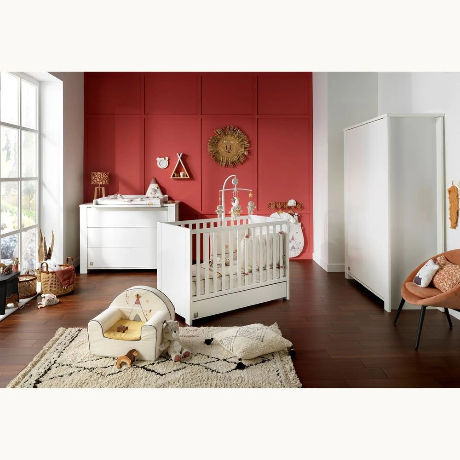 Chambre Trio Lit 60x120 Cm + Armoire + Commode Loft Blanc 1 Chambre Trio Lit 60x120 Cm + Armoire + Commode Loft Blanc