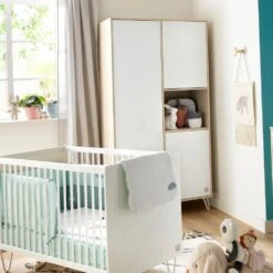 Chambre Trio Lit évolutif Bébé Little Big Bed 70x140 Cm + Armoire + Commode Happy -Lilliputiens Soldes chambre trio lit little big bed 140 x 70 commode armoire happy sauthon meubles OL
