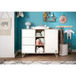 Chambre Trio Lit évolutif Bébé Little Big Bed 70x140 Cm + Armoire + Commode Happy -Lilliputiens Soldes chambre trio lit little big bed 140 x 70 commode armoire happy sauthon meubles OM