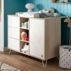 Chambre Trio Lit évolutif Bébé Little Big Bed 70x140 Cm + Armoire + Commode Happy -Lilliputiens Soldes chambre trio lit little big bed 140 x 70 commode armoire happy sauthon meubles OO