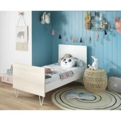 Chambre Trio Lit évolutif Bébé Little Big Bed 70x140 Cm + Armoire + Commode Happy -Lilliputiens Soldes chambre trio lit little big bed 140 x 70 commode armoire happy sauthon meubles OP