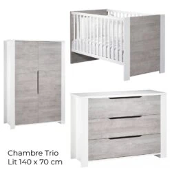 Chambre Trio Lit évolutif Bébé Little Big Bed 70x140 Cm + Armoire + Commode Loft Bois 13 Chambre Trio Lit évolutif Bébé Little Big Bed 70x140 Cm + Armoire + Commode Loft Bois -Lilliputiens Soldes chambre trio lit little big bed 140 x 70 commode armoire loft bois sauthon meubles OD