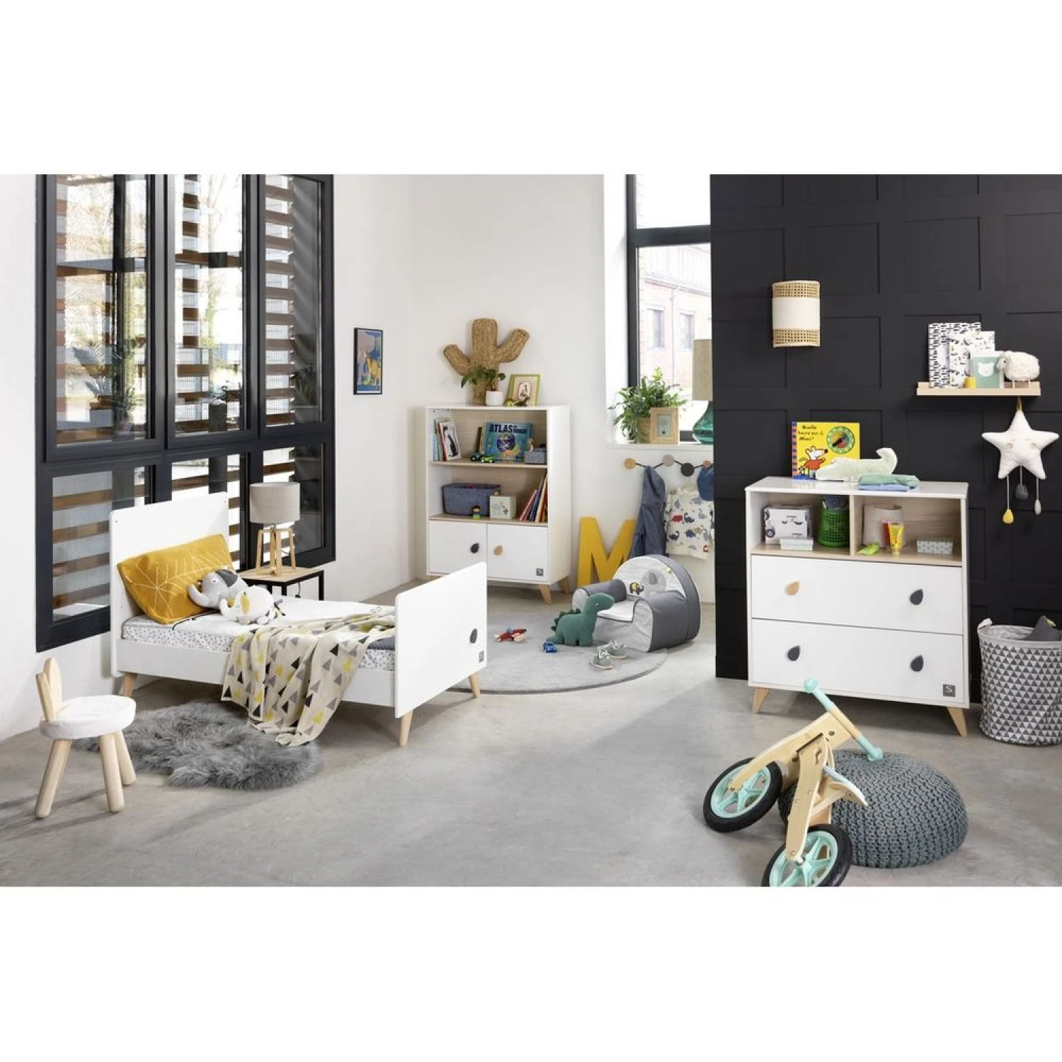 Chambre Trio évolutif Bébé Lit Little Big Bed 70x140 Cm + Armoire + Commode Oslo Goutte 9 Chambre Trio évolutif Bébé Lit Little Big Bed 70x140 Cm + Armoire + Commode Oslo Goutte – Image 9