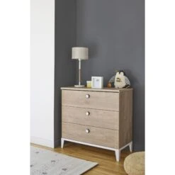 Chambre Trio Lit 70x140 Cm + Armoire 3 Portes + Commode Marcel -Lilliputiens Soldes chambre trio marcel lit 70x140 armoire 3p commode galipette OI