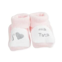 Chaussons J'aime Ma Tata - Rose