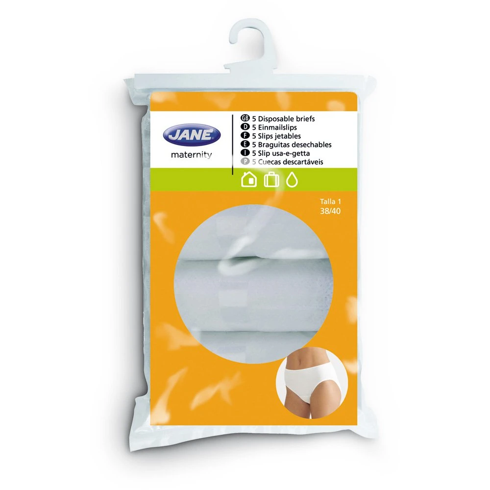Jané Lot De 5 Slips Jetables Blanc Taille 46-48 3 Jané Lot De 5 Slips Jetables Blanc Taille 46-48 – Image 3