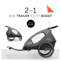 HAUCK Remorque De Vélo Dryk Duo Grey -Lilliputiens Soldes dryk duo grey hauck OC