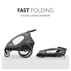 HAUCK Remorque De Vélo Dryk Duo Grey -Lilliputiens Soldes dryk duo grey hauck OF