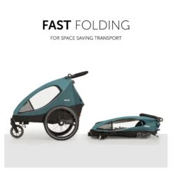 HAUCK Remorque De Vélo Dryk Duo Petrol -Lilliputiens Soldes dryk duo petrol hauck OF