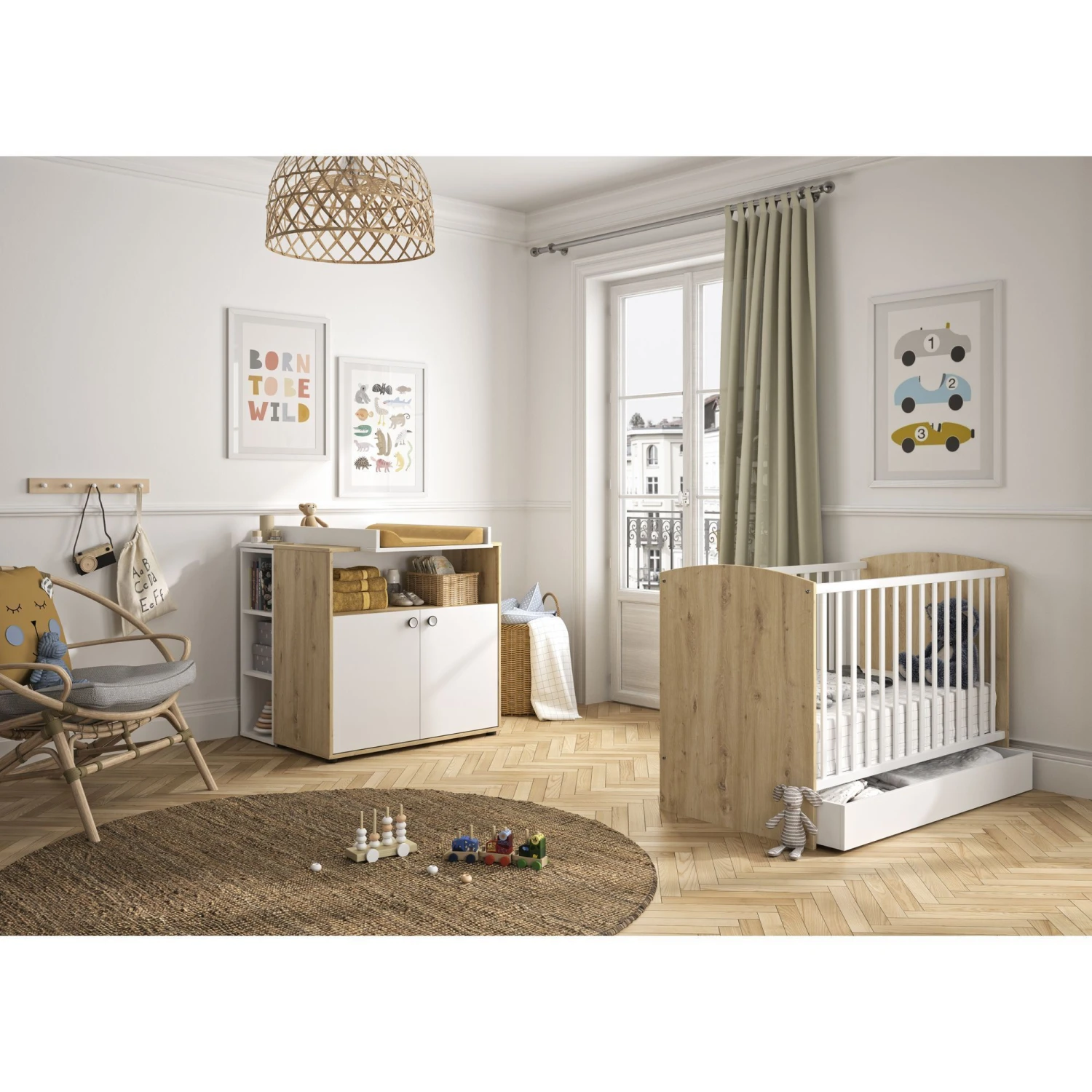 Chambre Duo Arthur Lit 60x120 Cm + Commode 1 Chambre Duo Arthur Lit 60x120 Cm + Commode