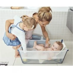 Stokke Baignoire Flexi Bath Verte + Transat De Bain -Lilliputiens Soldes flexibath bundle transparent green stokke OH