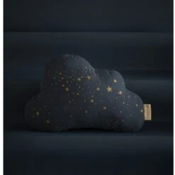 Coussin Nuage Coton Bio Gold Stella Night Blue -Lilliputiens Soldes gold stella midnight blue nobodinoz OC