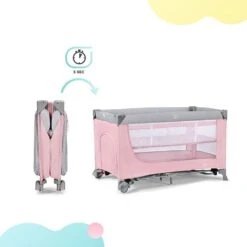 Kinderkraft Lit Parapluie Leody - Pink -Lilliputiens Soldes kinderkraft folding bed leody pink kinderkraft OG