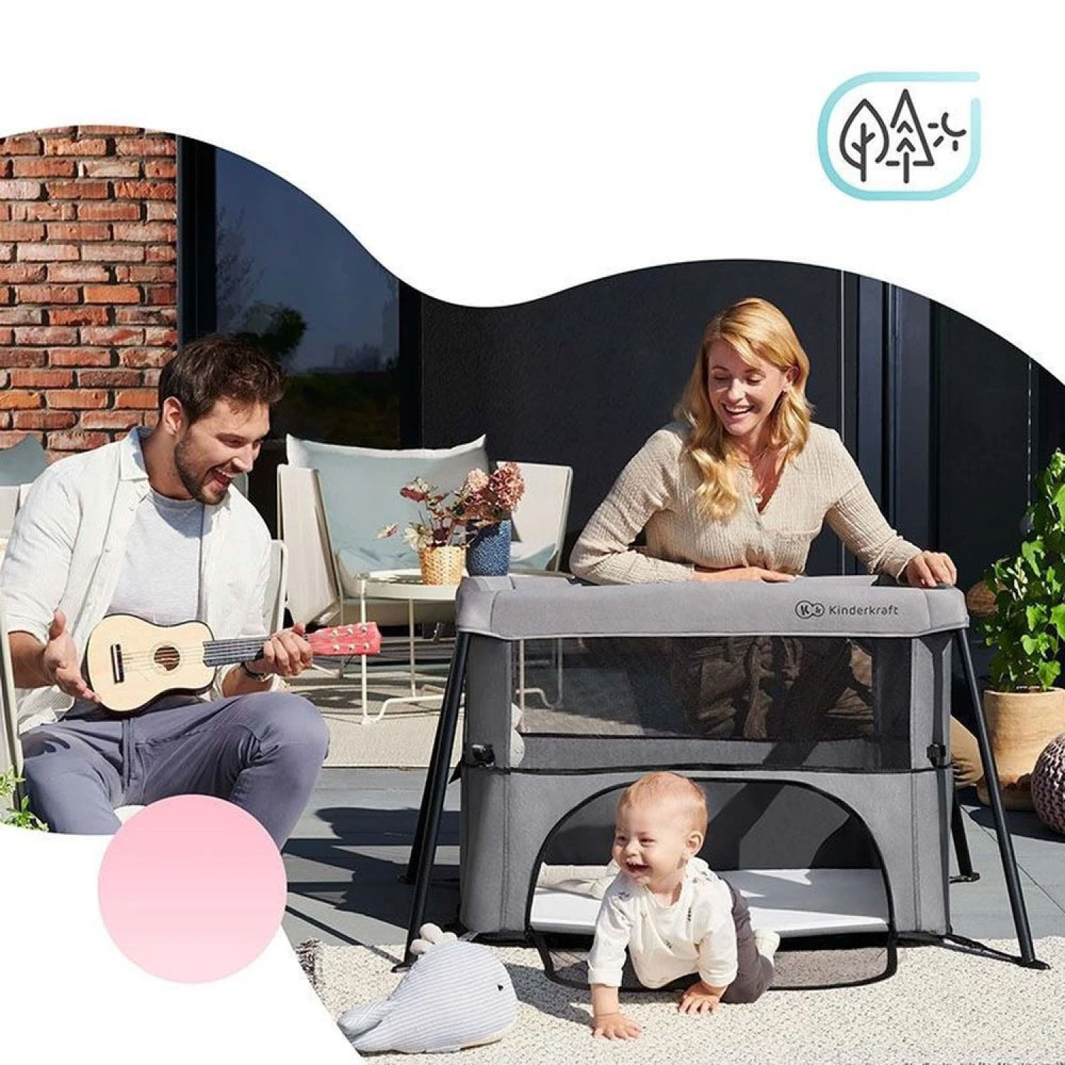 Kinderkraft Lit De Voyage Movi - Pink 7 Kinderkraft Lit De Voyage Movi - Pink – Image 7