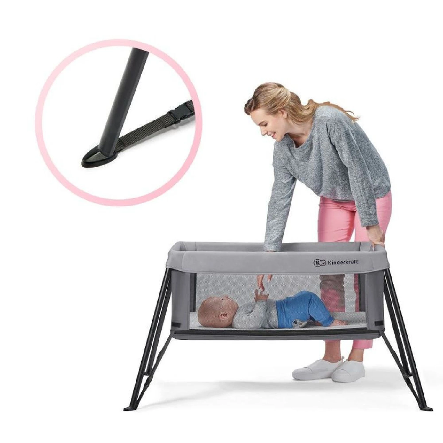 Kinderkraft Lit De Voyage Movi - Pink 8 Kinderkraft Lit De Voyage Movi - Pink – Image 8