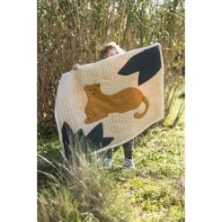 Plaid Matelassé 95x73 Cm Léopard -Lilliputiens Soldes leopard quilted blanket 95x73 nobodinoz OF