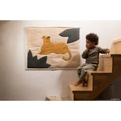 Plaid Matelassé 95x73 Cm Léopard -Lilliputiens Soldes leopard quilted blanket 95x73 nobodinoz OG