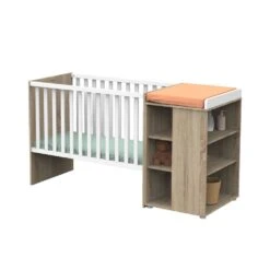 Lit évolutif Bébé Combiné 60x120 Cm En 90x190 Cm Nova Blanc Lin -Lilliputiens Soldes lit combine 120x60 evolutif en 90x190 nova blanc lin sauthon meubles OF