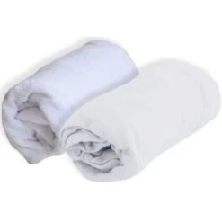 Lot 1 Alèse + 1 Drap Housse 60x120 Cm Blanc