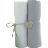 Lot De 2 Draps Housse 50x83 Cm Blanc Et Gris