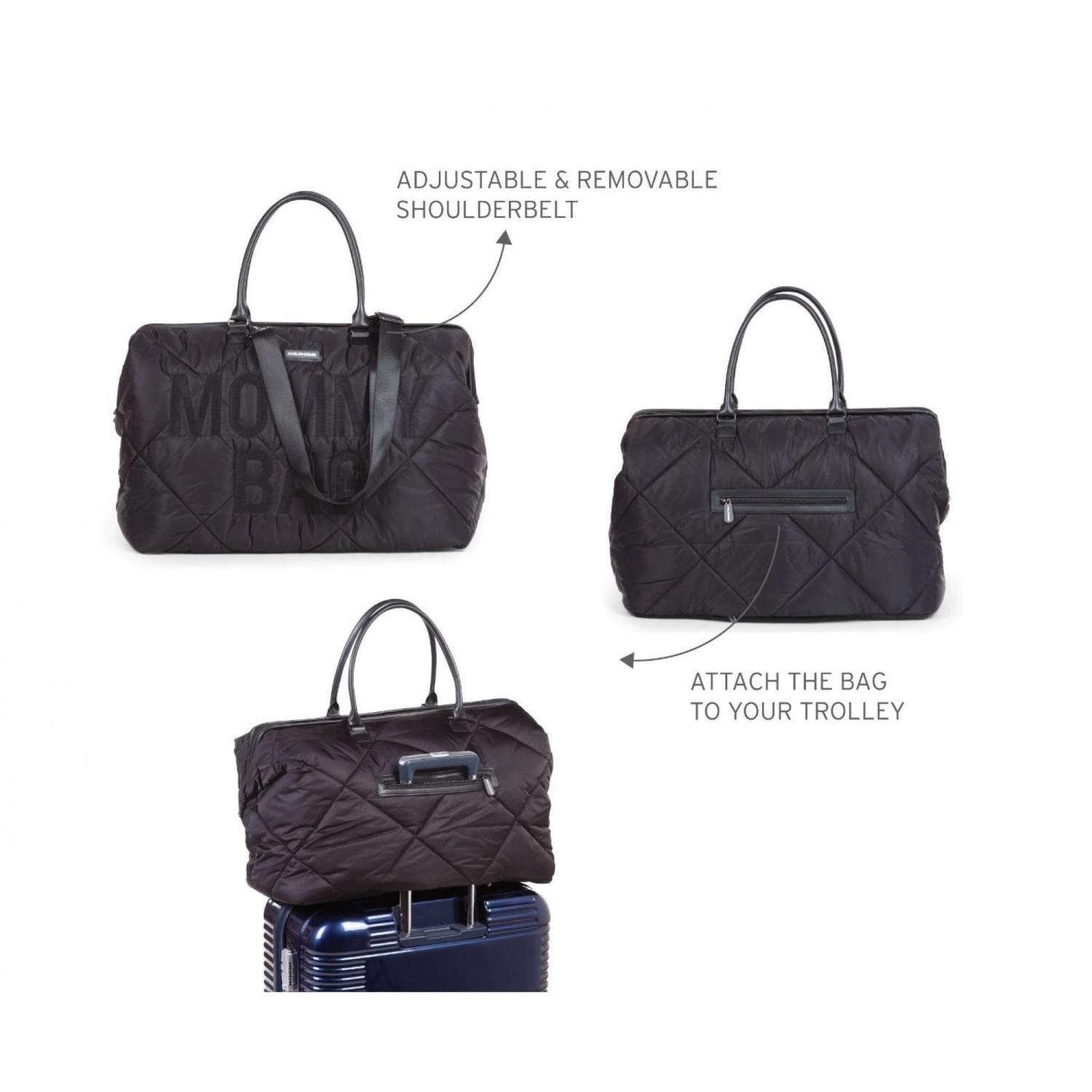 Childhome Sac à Langer Mommy Bag Matelassé Noir 7 Childhome Sac à Langer Mommy Bag Matelassé Noir – Image 7