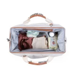 Childhome Sac à Langer Mommy Bag Signature Canvas Off White -Lilliputiens Soldes mommy bag signature canvas ecru childhome OC