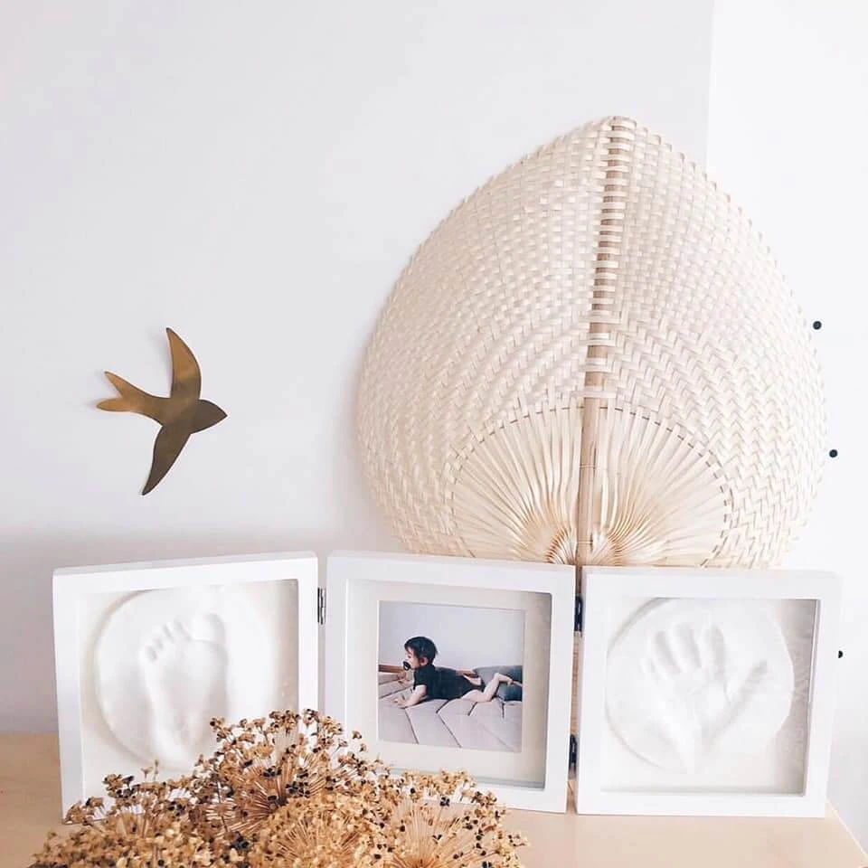 Cadre Empreinte Bébé 3 Volets My Baby Style Gris 2 Cadre Empreinte Bébé 3 Volets My Baby Style Gris – Image 2