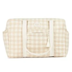 Sac à Langer Opéra Nid D'abeille Ivory Checks -Lilliputiens Soldes opera waterproof maternity bag 29x46x20 ivory checks nobodinoz OC