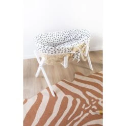 Childhome Couffin Panier Moise Natural + Matelas + Habillage Jersey Léopard -Lilliputiens Soldes panier moise soft cornhusk natural matelas habbilage jersey leopard childhome OD