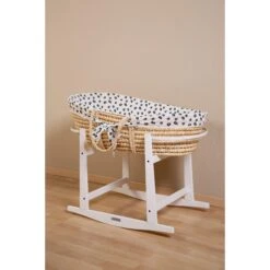 Childhome Couffin Panier Moise Natural + Matelas + Habillage Jersey Léopard -Lilliputiens Soldes panier moise soft cornhusk natural matelas habbilage jersey leopard childhome OF