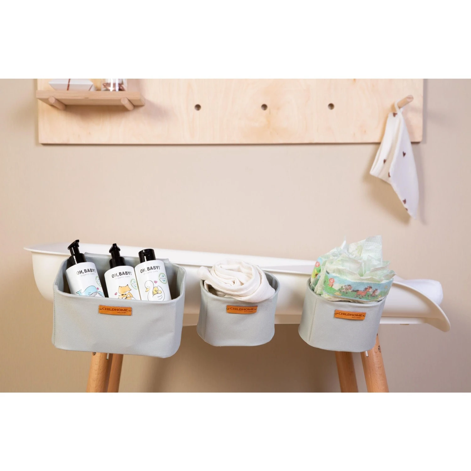 Childhome Lot De 3 Paniers à Suspendre Gris 8 Childhome Lot De 3 Paniers à Suspendre Gris – Image 8