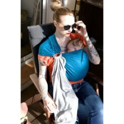 Petite écharpe De Portage Sans Nœud Chiné Et Bleu Canard 8 Petite écharpe De Portage Sans Nœud Chiné Et Bleu Canard -Lilliputiens Soldes petite echarpe sans noeud chinebleu canard love radius OC