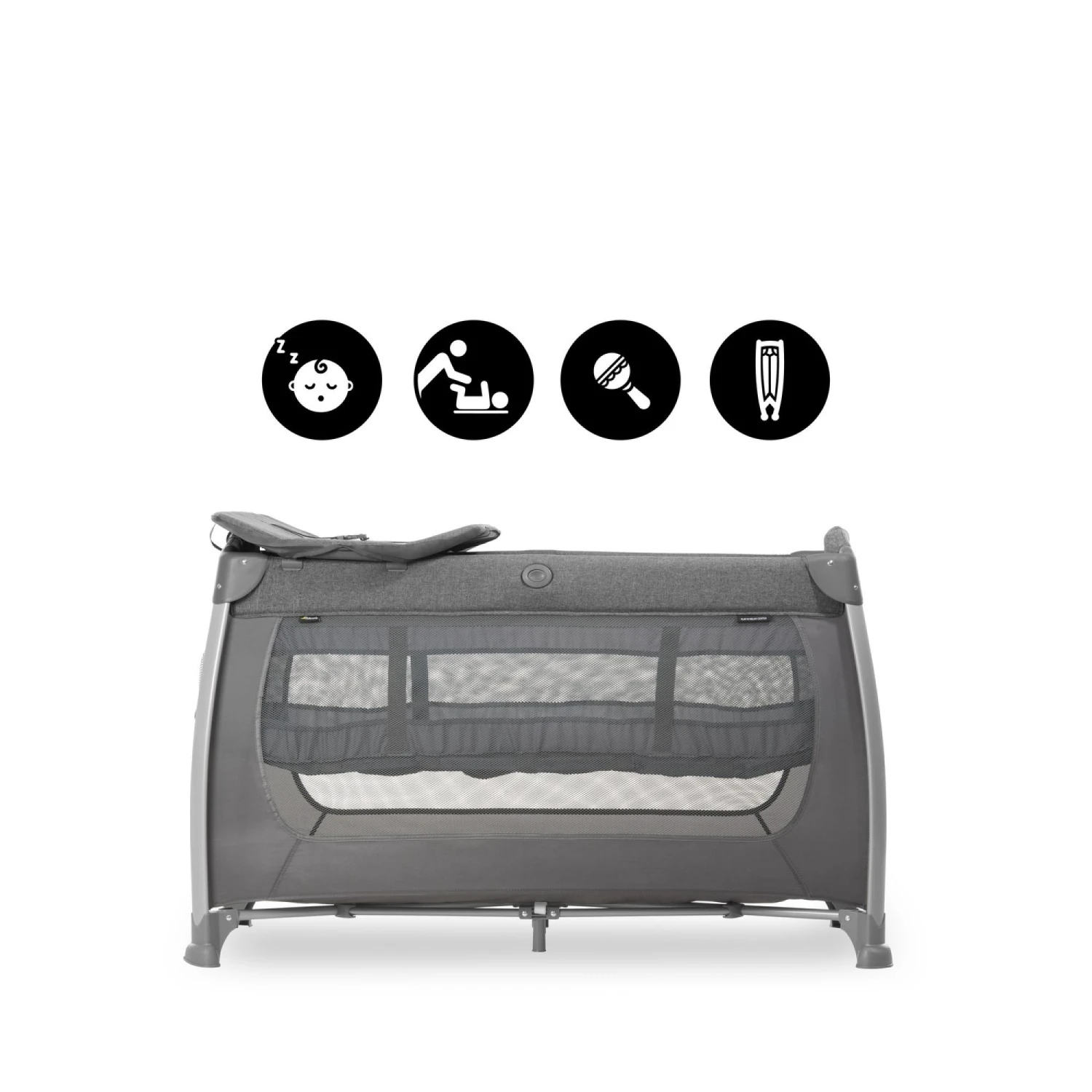 HAUCK Lit Parapluie 3 En 1 Sleep N Play Relax Center Mélange Charbon 3 HAUCK Lit Parapluie 3 En 1 Sleep N Play Relax Center Mélange Charbon – Image 3