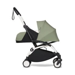 Babyzen Poussette YOYO² Pack 0+ Et 6+ - Châssis Blanc - Olive -Lilliputiens Soldes poussette yoyoa pack 0 et 6 chassis blanc olive babyzen OE