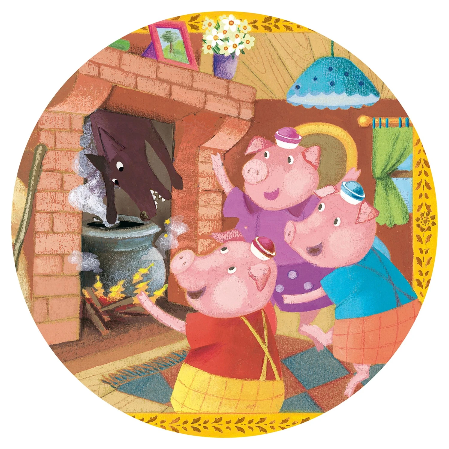 Djeco Puzzle Silhouette Les Trois Petits Cochons - 24 Pcs 2 Djeco Puzzle Silhouette Les Trois Petits Cochons - 24 Pcs – Image 2