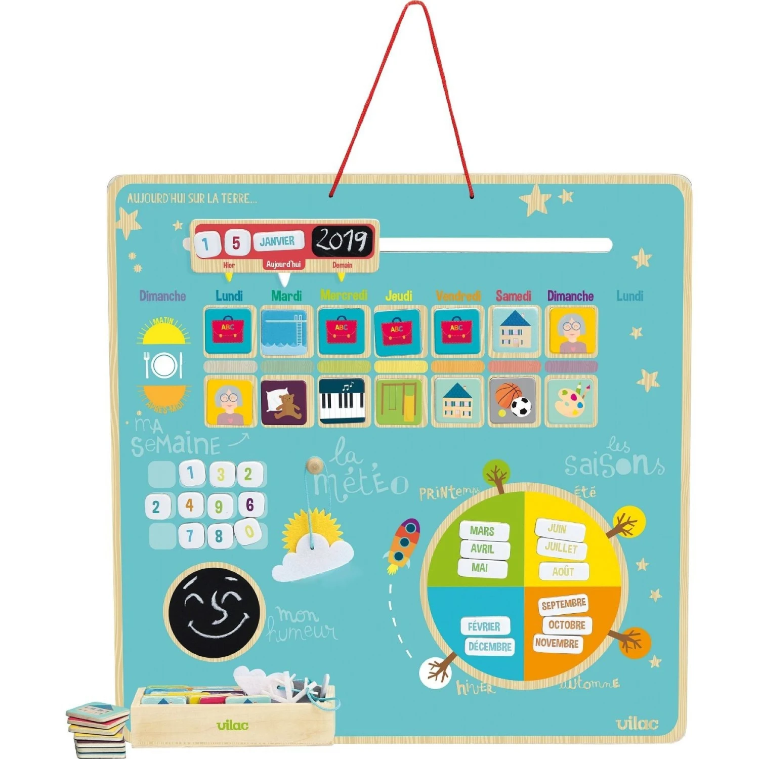Vilac Semainier Magnétique Aujourd'hui Sur La Terre 1 Vilac Semainier Magnétique Aujourd'hui Sur La Terre