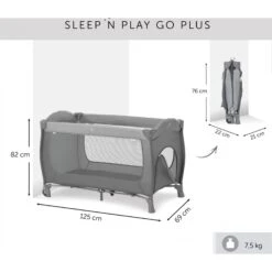 HAUCK Lit Parapluie Sleep N Play Go Plus Gris -Lilliputiens Soldes sleep n play go plus grey hauck OI
