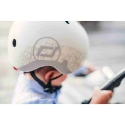 Scoot & Ride Casque Pour Enfant Taille XS Beige Réfléchissant -Lilliputiens Soldes sr casque xs beige reflechissant scoot ride OE