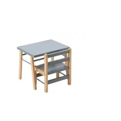 Petite Table Enfant Gabriel Hybride Bleu Gris -Lilliputiens Soldes table enfant gabriel hybride bleu gris combelle 367688 OL