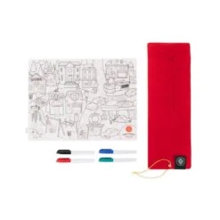 Tapis à Dessiner Effaçable En Silicone + 4 Feutres - DINOSAURES